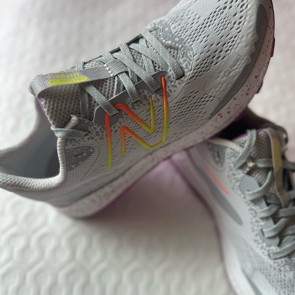 New Balance Gray and Orange Sneakers